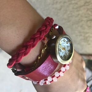 Red Pink Jewelry Set